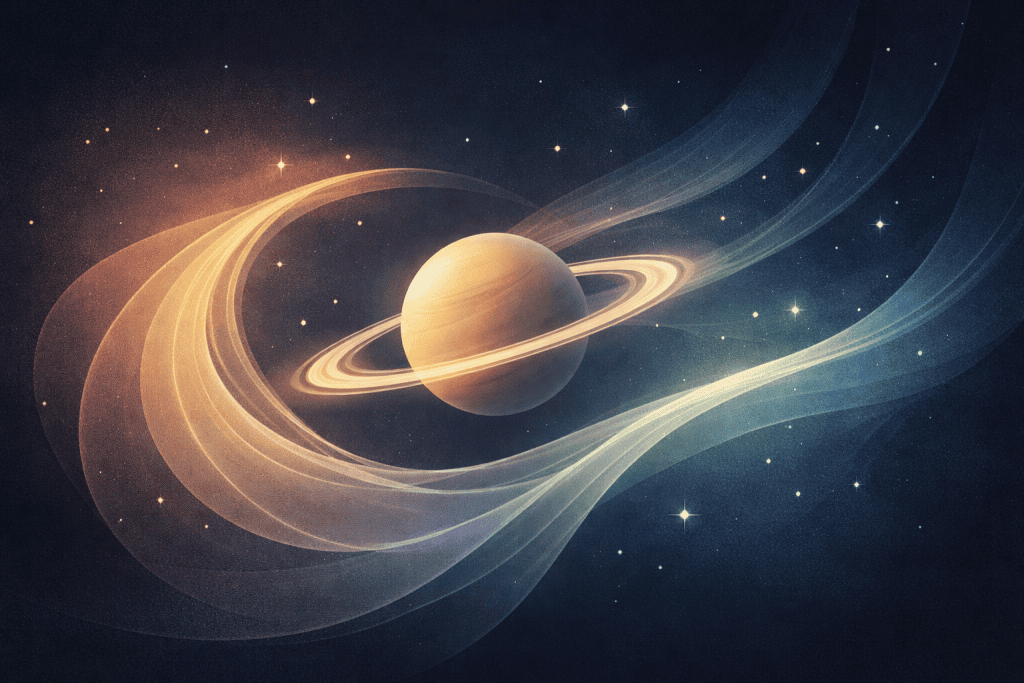 Ilustrační obrázek k článku Saturnův magnetický pól se posouvá k večerní straně